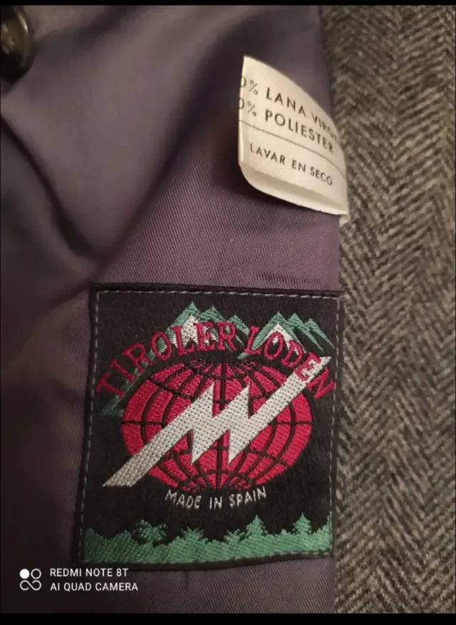 Abrigo de Caballero Loden Gris. 80% lana