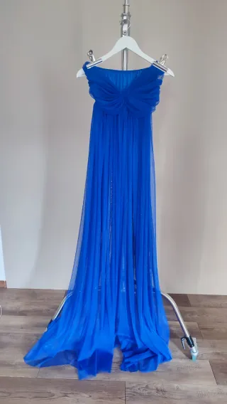 Vestido tul azul maternidad fotografía
