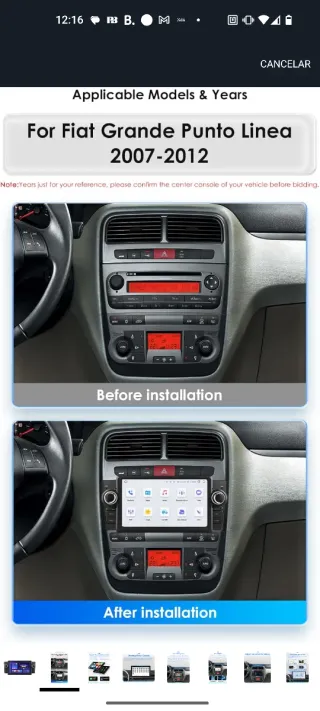 Radio Android 13 para Fiat Grande Punto