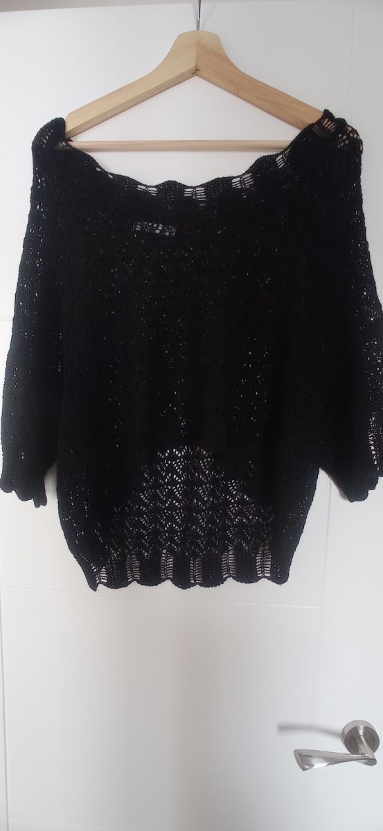 Jersey calado negro talla única