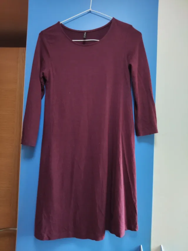 Vestido granate manga larga