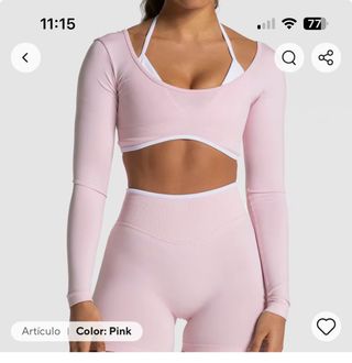 Top deportivo manga larga TEVEO rosa