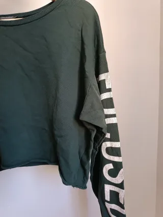 Sudadera corta verde