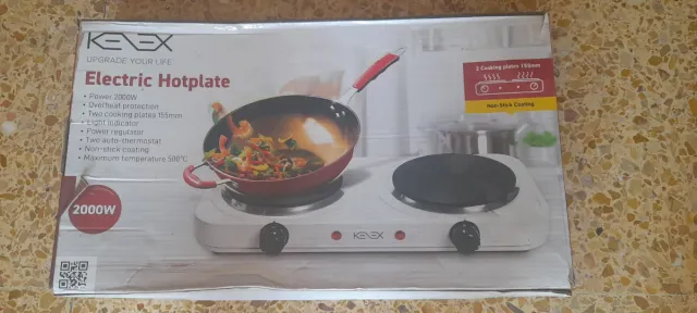 Cocina eléctrica KENEX 2000W 2 hornillas