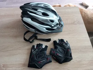 Casco y guantes ciclismo GES Talla L