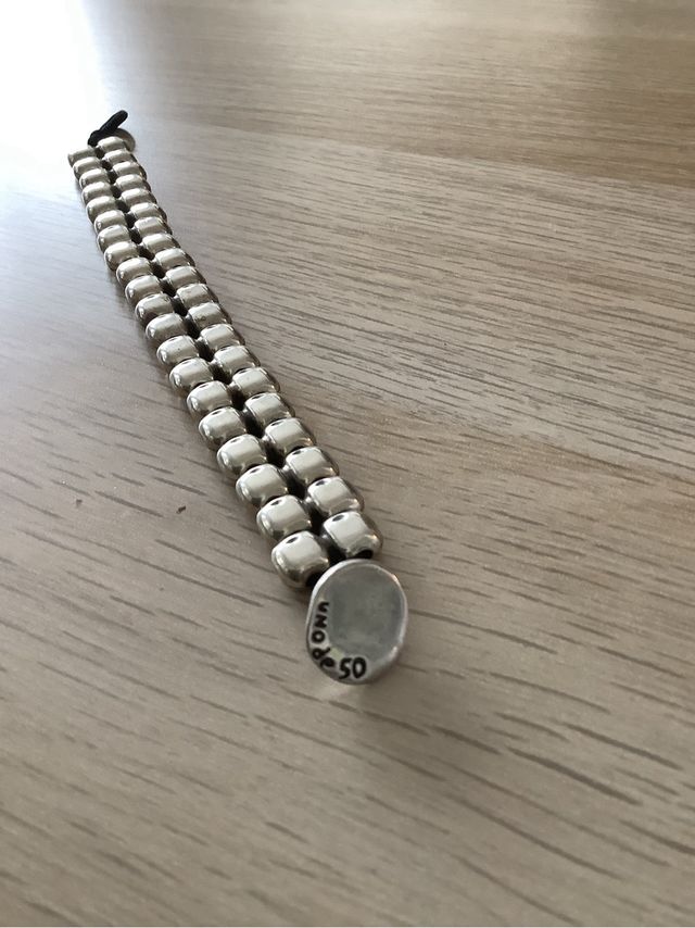 Pulsera Uno de 50 Plata y Negro