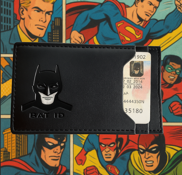 Cartera Batman Cuero Negra Regalo Hombre Navidad