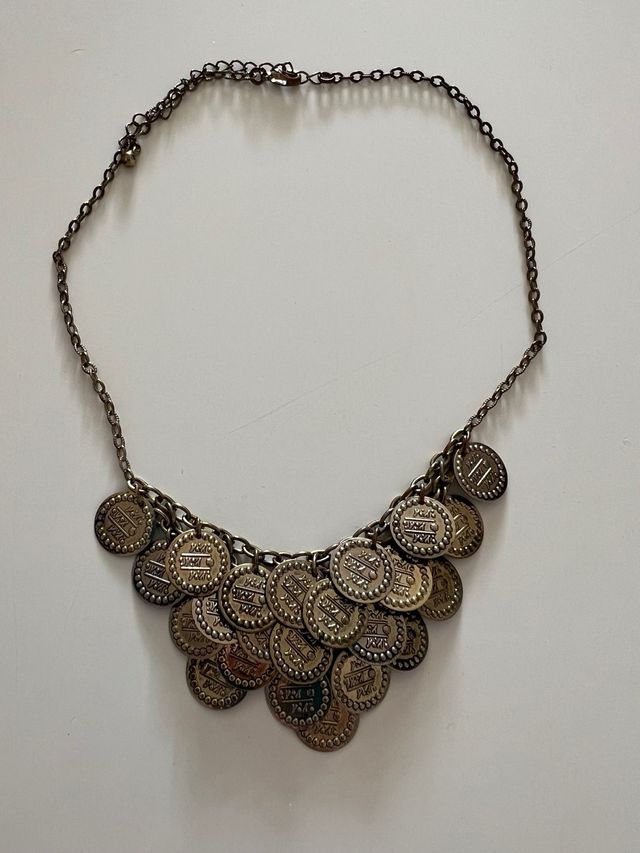 Gargantilla monedas vintage dorado antiguo