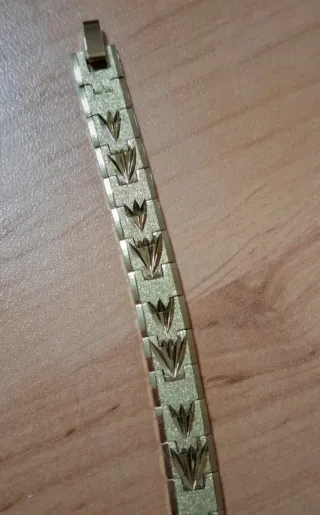 Pulsera Acero Baño Oro Diseño Geométrico