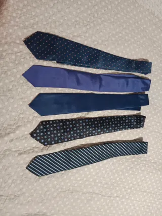 Lote 5 corbatas azules