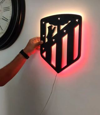 Escudo Atletico de Madrid luminoso. 3D