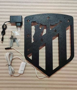 Escudo Atletico de Madrid luminoso. 3D