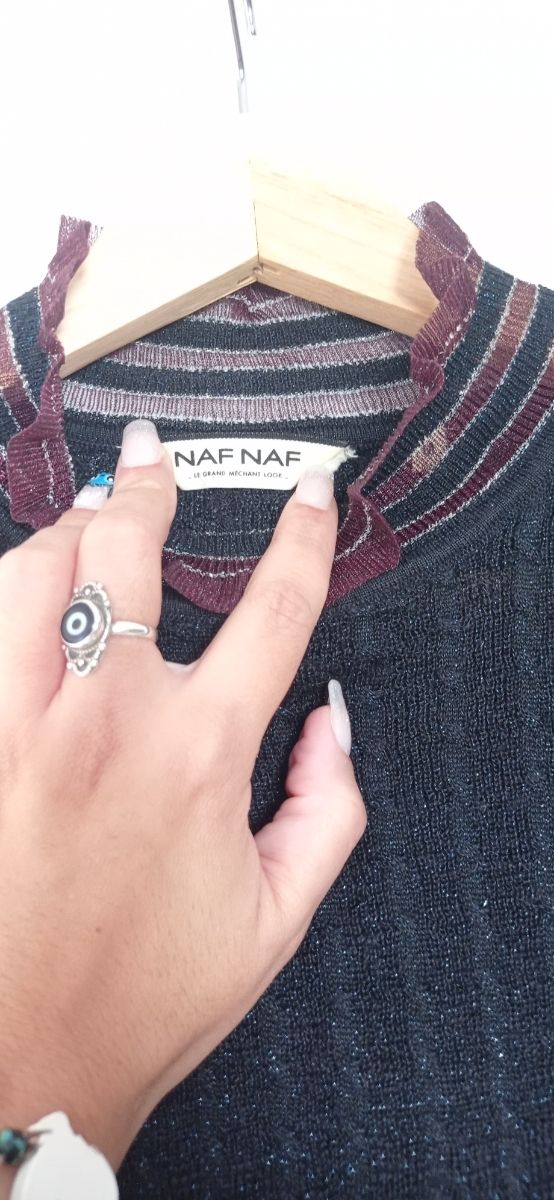 Jersey naf naf azul marino con brillos