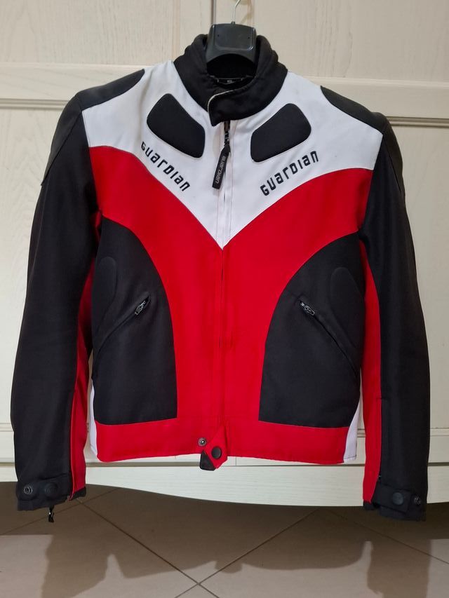 Giacca moto rossa Guardian con protezioni