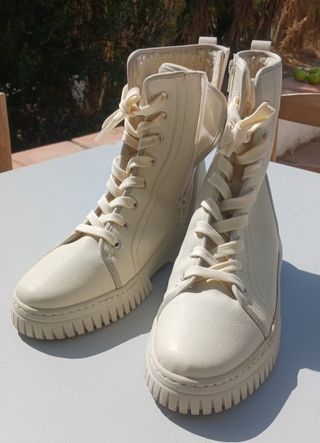 Botines Piel Beige Talla 41.5 con forro interior