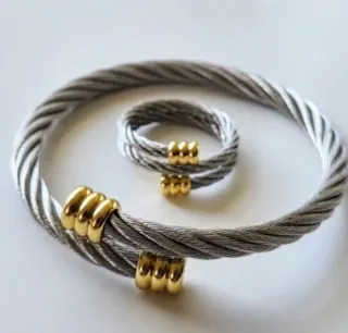 Conjunto Pulsera y Anillo Acero 