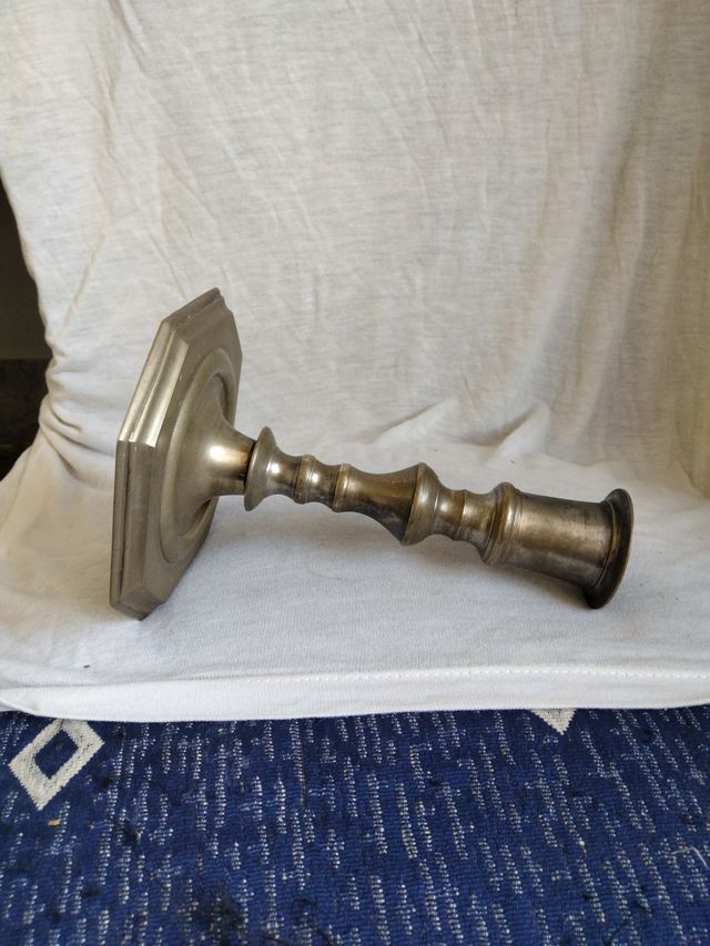 Portacandele in metallo dorato e argentato