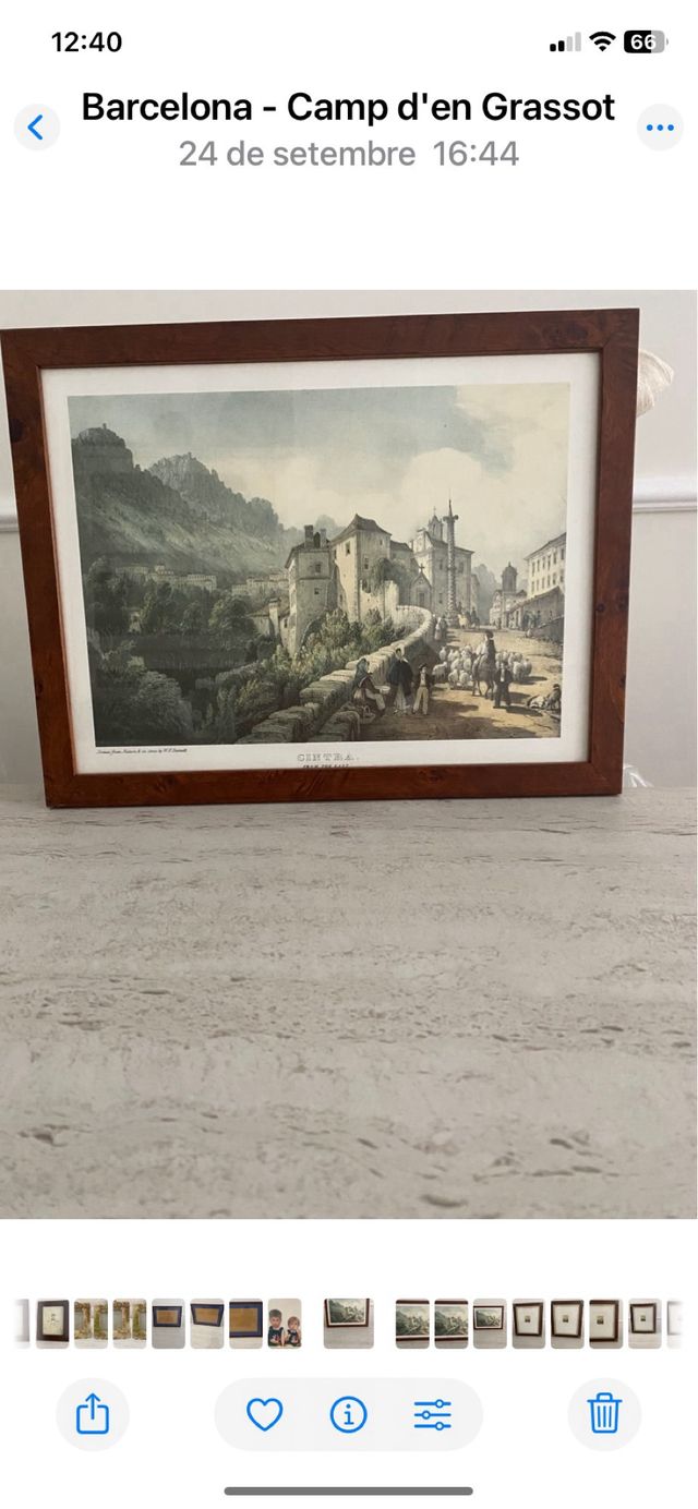 Cuadro de paisaje antiguo de Portugal