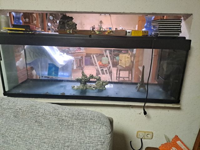 Acuario grande negro y transparente llevar  luz do