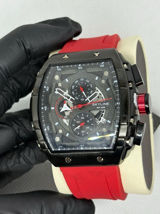 Reloj Skyline Cronógrafo Negro y Rojo