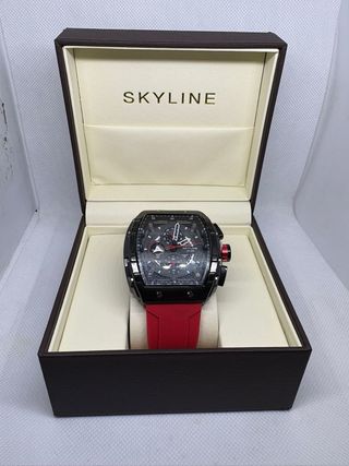 Reloj Skyline Cronógrafo Negro y Rojo