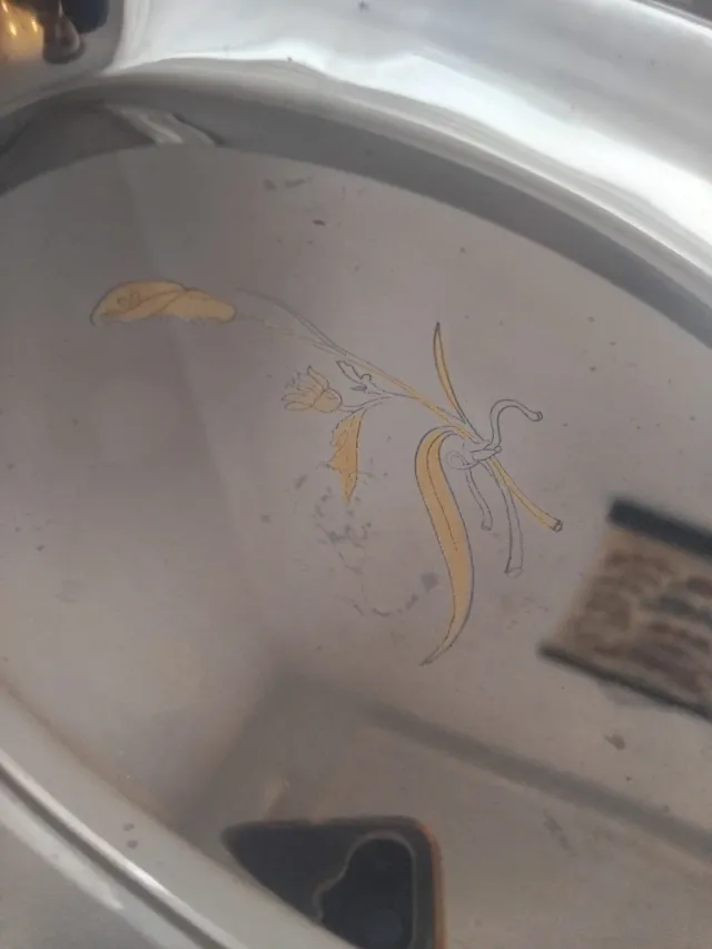 Bandeja acero y oro Chantall