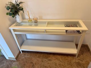 Mueble recibidor cristal y madera
