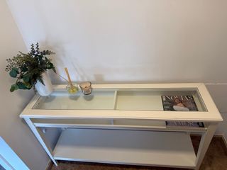 Mueble recibidor cristal y madera