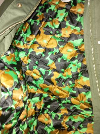 Parka Oversize Talla M Verde y Multicolor