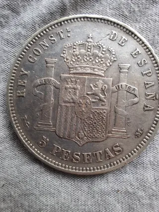 5 Pesetas Plata Alfonso XIII 1891