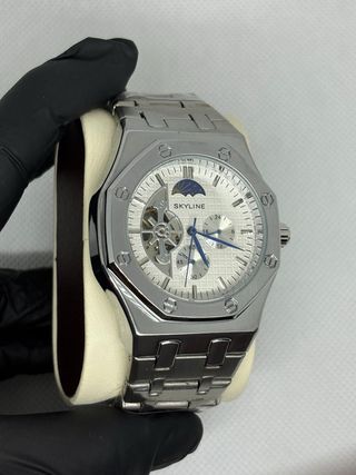 Reloj Skyline Plata y Blanco