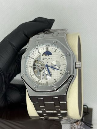 Reloj Skyline Plata y Blanco