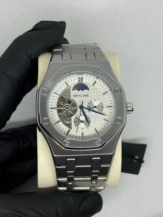 Reloj Skyline Plata y Blanco