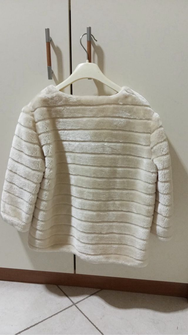 Pelliccia bianca manica 3/4