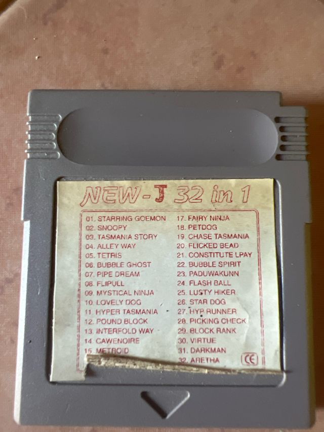 Cartucho NEW-J 32 en 1 Game Boy