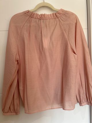 Blusa Zara manga larga fruncida