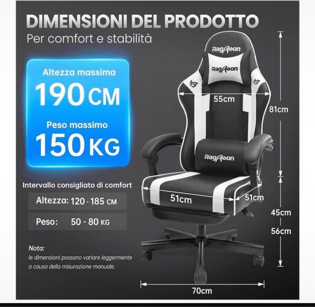 Sedia Gaming RagAoon Nuova - sedia scrivania