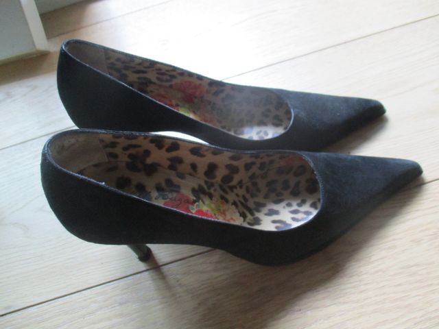 Scarpe tacco camoscio nere 37,5