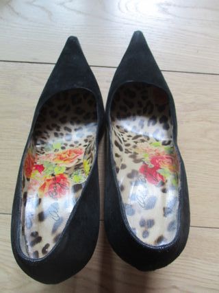 Scarpe tacco camoscio nere 37,5