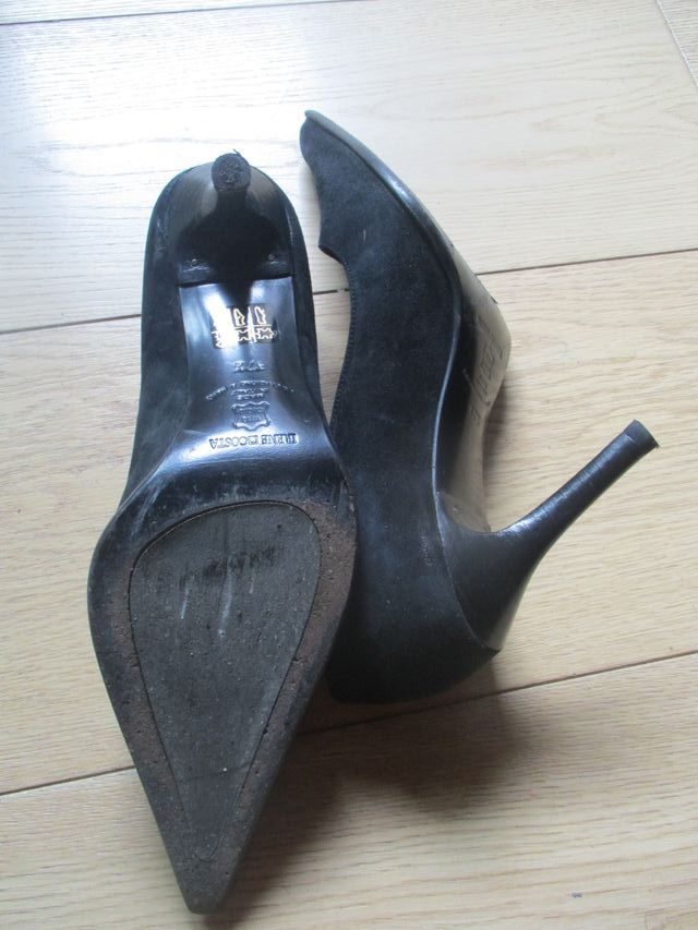 Scarpe tacco camoscio nere 37,5