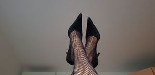 Scarpe tacco camoscio nere 37,5