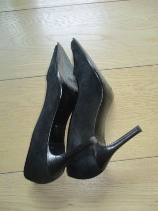Scarpe tacco camoscio nere 37,5
