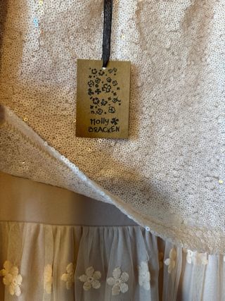 Vestido fiesta Molly Bracken Talla M Beige-rosa