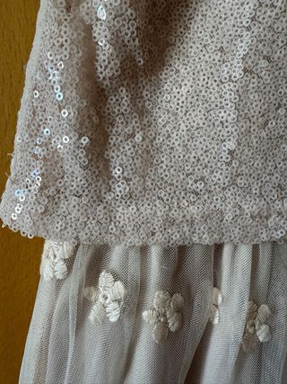 Vestido fiesta Molly Bracken Talla M Beige-rosa