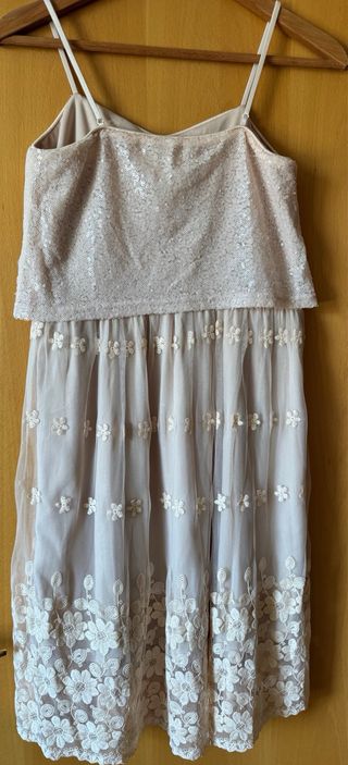 Vestido fiesta Molly Bracken Talla M Beige-rosa