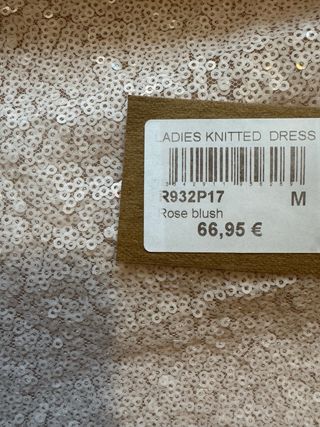 Vestido fiesta Molly Bracken Talla M Beige-rosa