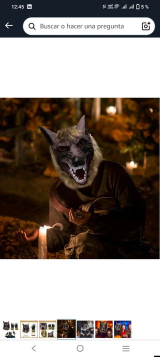 Máscara y guantes de hombre lobo halloween
