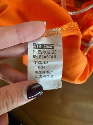 Top arricciato arancione taglia unica