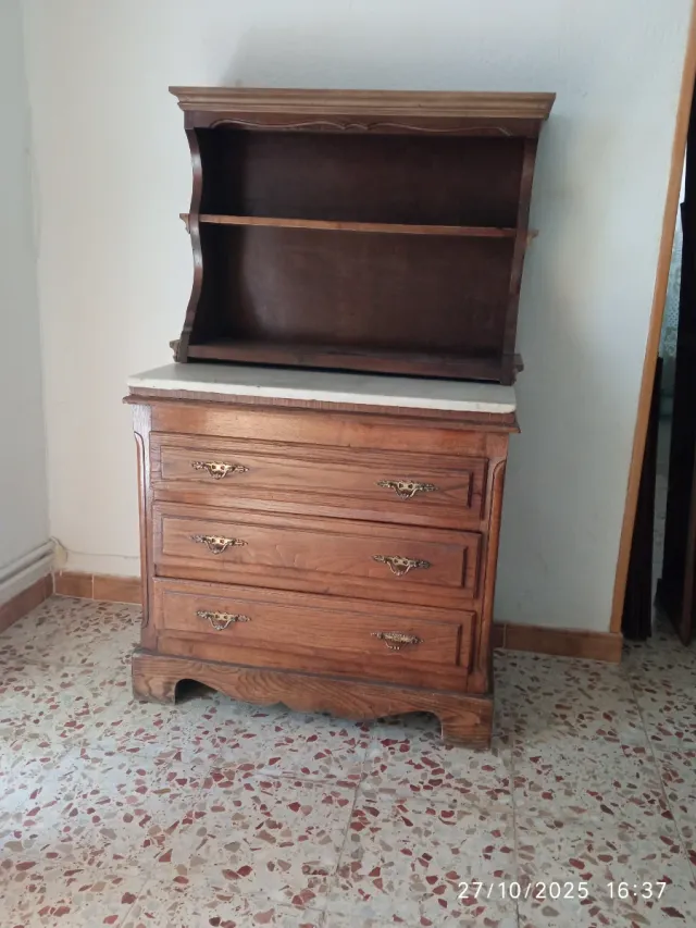 Credenza Castellano in legno e marmo