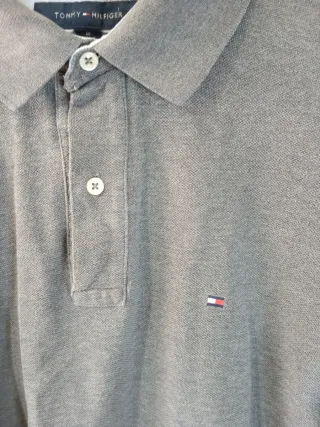 Polo Tommy Hilfiger Gris Manga Larga